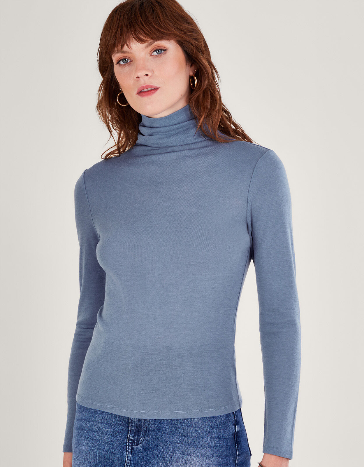 Blue roll hotsell neck top