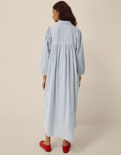 Callie Stripe Midi Shirt Dress, Blue (BLUE), large