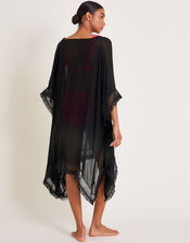 Fringe Trim Poncho, , large