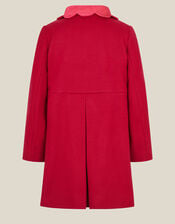 Scallop Collar Coat, Red (BURGUNDY), large