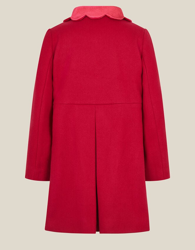 Scallop Collar Coat, Red (BURGUNDY), large