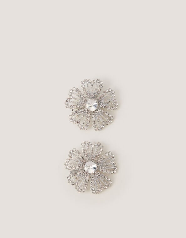 2-Pack Diamant&eacute; Flower Hair Clips, , large