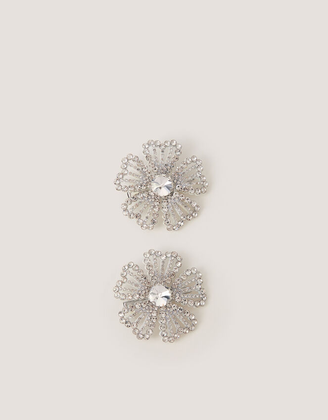 2-Pack Diamant&eacute; Flower Hair Clips, , large