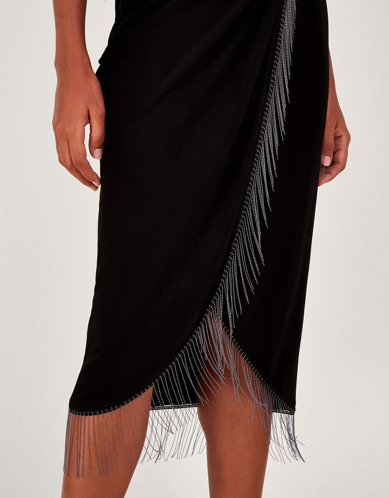 Fawn Fringe Dress Black