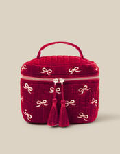 Bow Quilted Velvet Vanity Case, , large