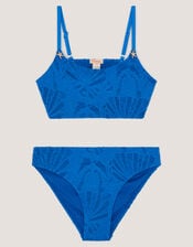Starfish Textured Bikini Set, Blue (BLUE), large