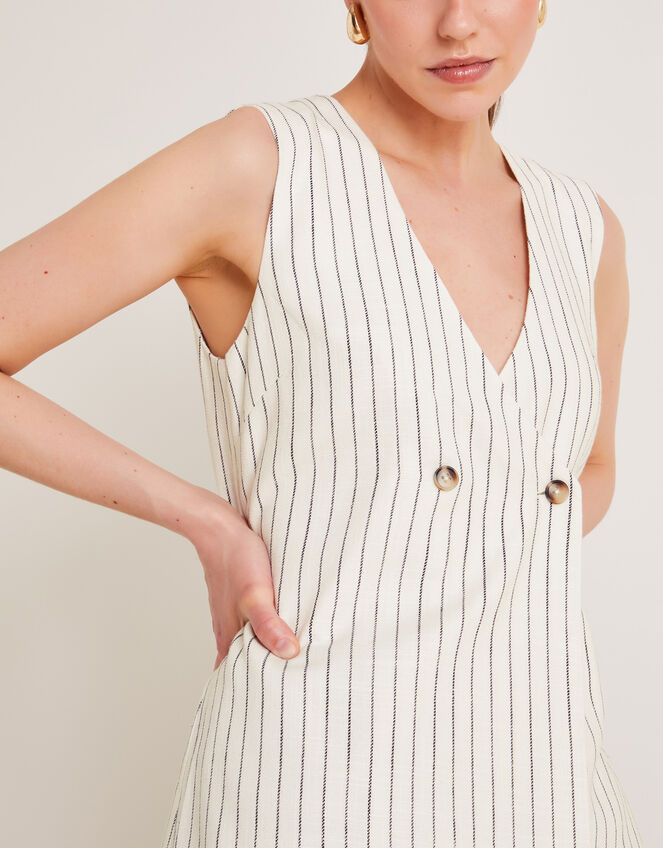 Sara Stripe Waistcoat, Ivory (IVORY), large