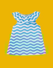 Frugi Wavy Stripe Top, Blue (BLUE), large