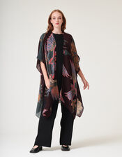 One Hundred Stars Crane Print Throwover Jacket, , large