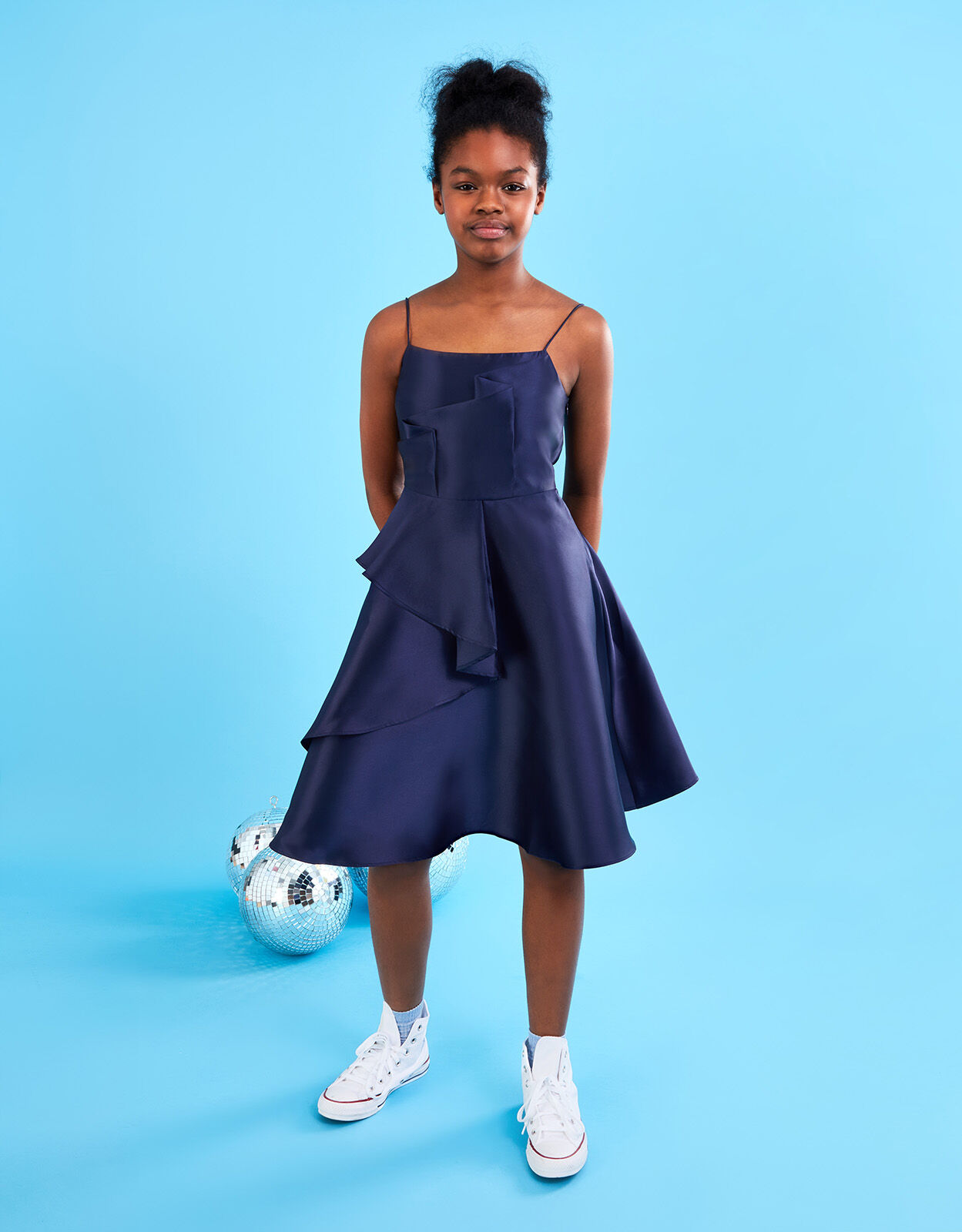 Blue deals asymmetric dress