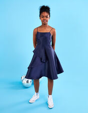 Structured Asymmetric Prom Dress, Blue (NAVY), large