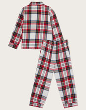 Check Button Through Unisex Pyjamas, Ivory (IVORY), large