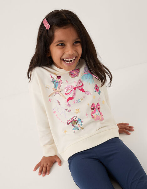 Magical Unicorn Print Sweatshirt, Ivory (IVORY), large