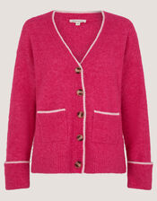 Oona V-Neck Oversized Cardigan , Pink (DARK PINK), large