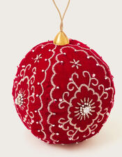 Round Velvet Embellished Bauble , , large