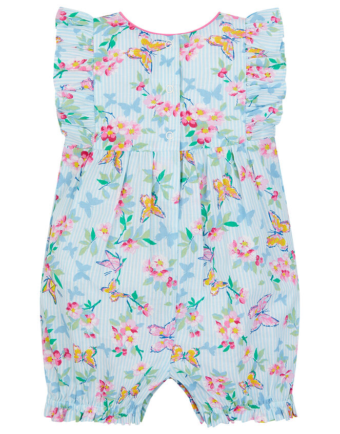 Newborn Baby Butterfly Floral Romper , Blue (BLUE), large