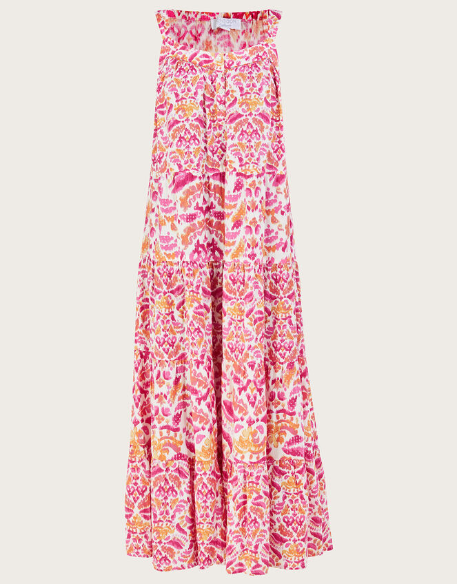 Printed Tiered Cami Midi Dress in LENZING™ ECOVERO™ , Pink (PINK), large