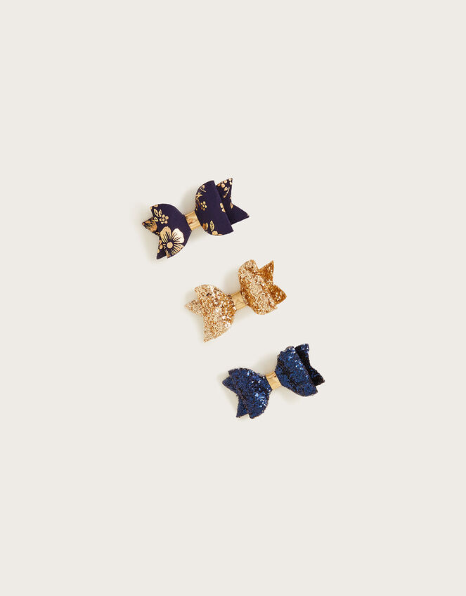 Cora Bow Hair Clips Set of Three, , large