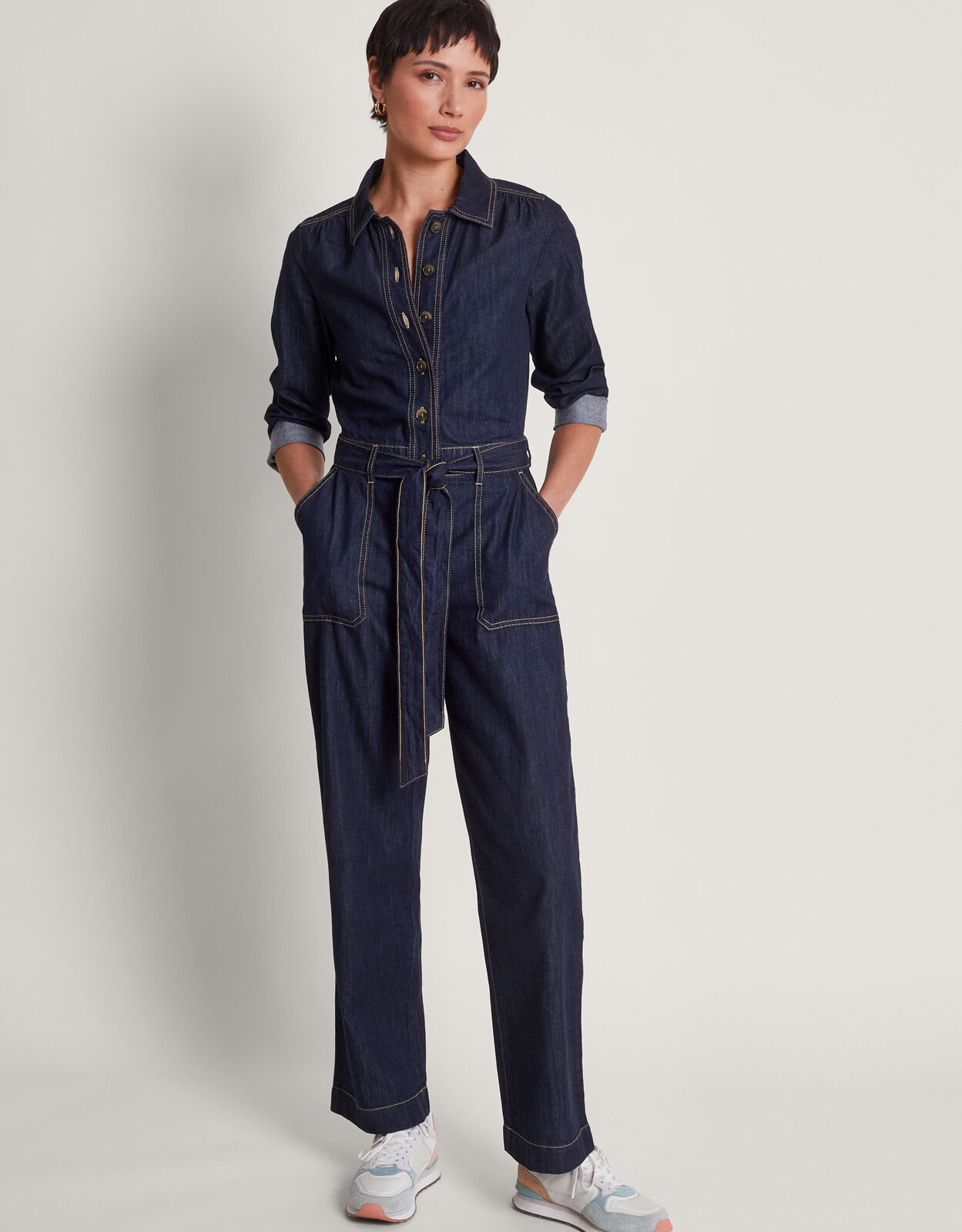 Loose Side Pocket Sleeveless Denim Jumpsuits Casual - Temu