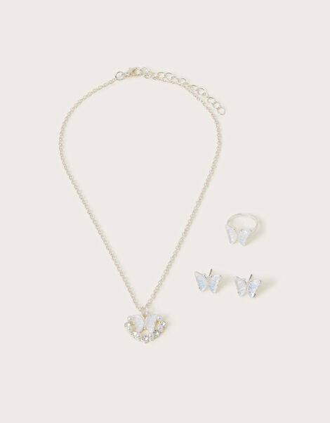 Butterfly Heart Jewellery Set, Ivory (IVORY), large
