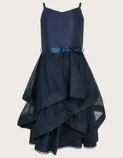 Sienna Ruffle Prom Dress, Blue (NAVY), large