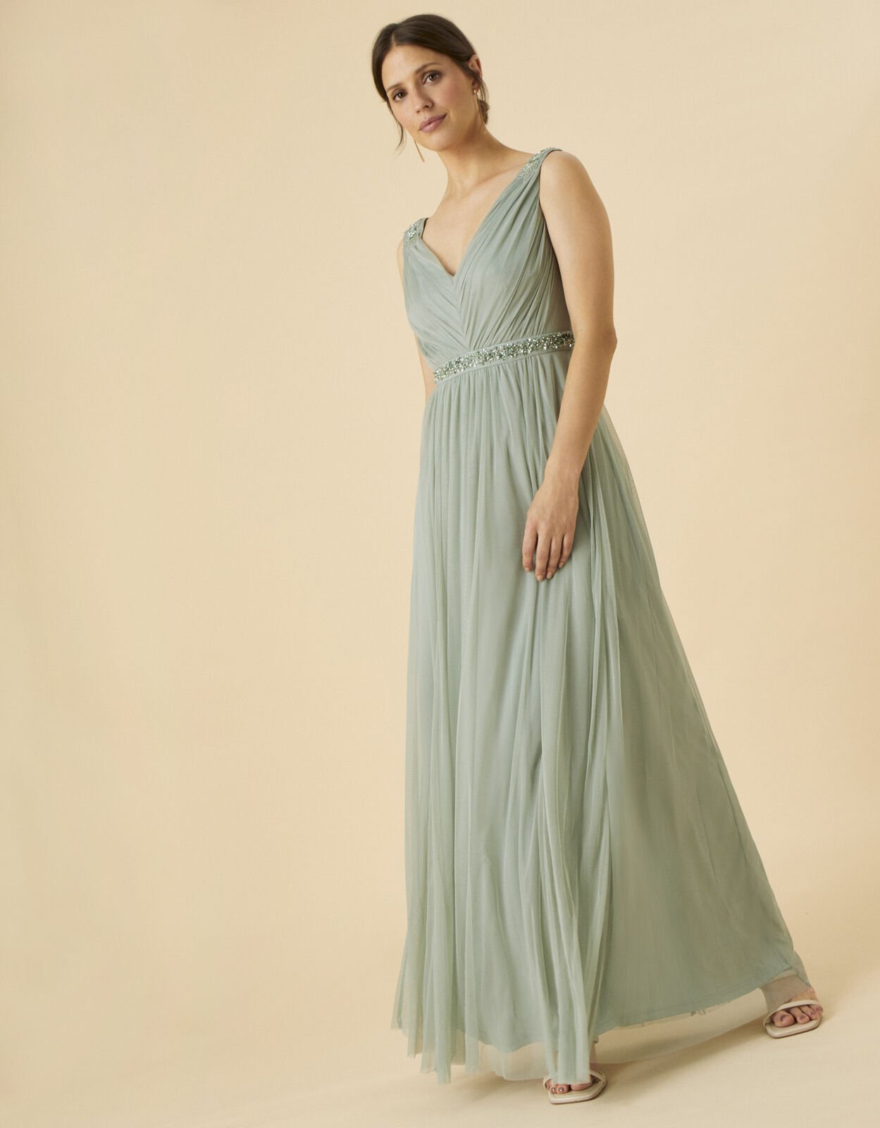 Monsoon grey maxi outlet dress