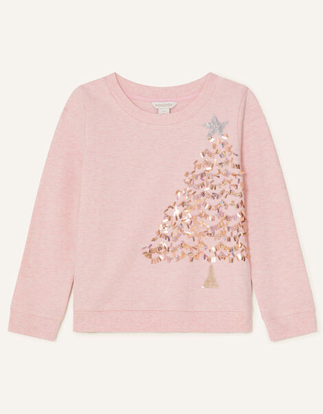 Long Sleeve Christmas Tree Sweatshirt Pink, Pink (PINK), large