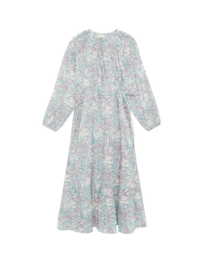 Maison Hotel Flora Long Sleeve Maxi Dress, Blue (BLUE), large