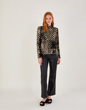 Cindy Sequin Top, Gold (GOLD), large