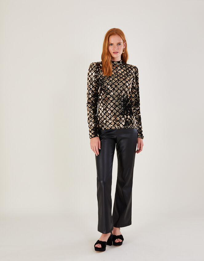 Cindy Sequin Top, Gold (GOLD), large