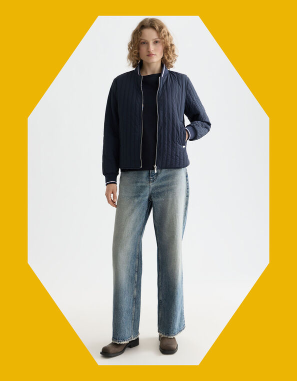 Scotch & Soda Reversible Quilted Bomber Jacket, Blue (NAVY), large