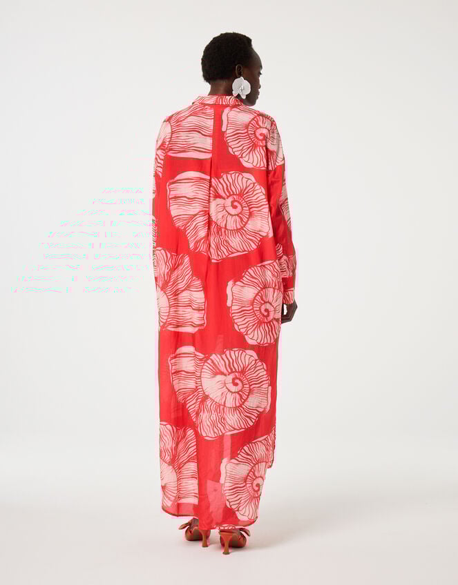 Fabienne Chapot Denis Shell Print Shirt Dress, Red (RED), large