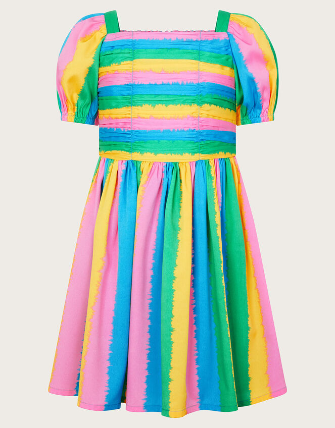 Stripe Pleated Dress, Multi (MULTI), large