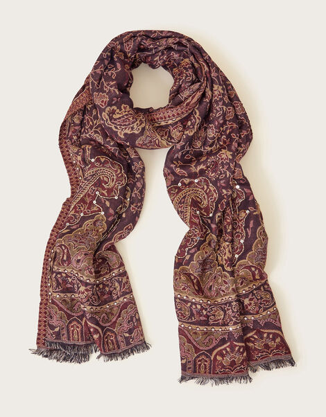 Paisley Sequin Scarf, , large