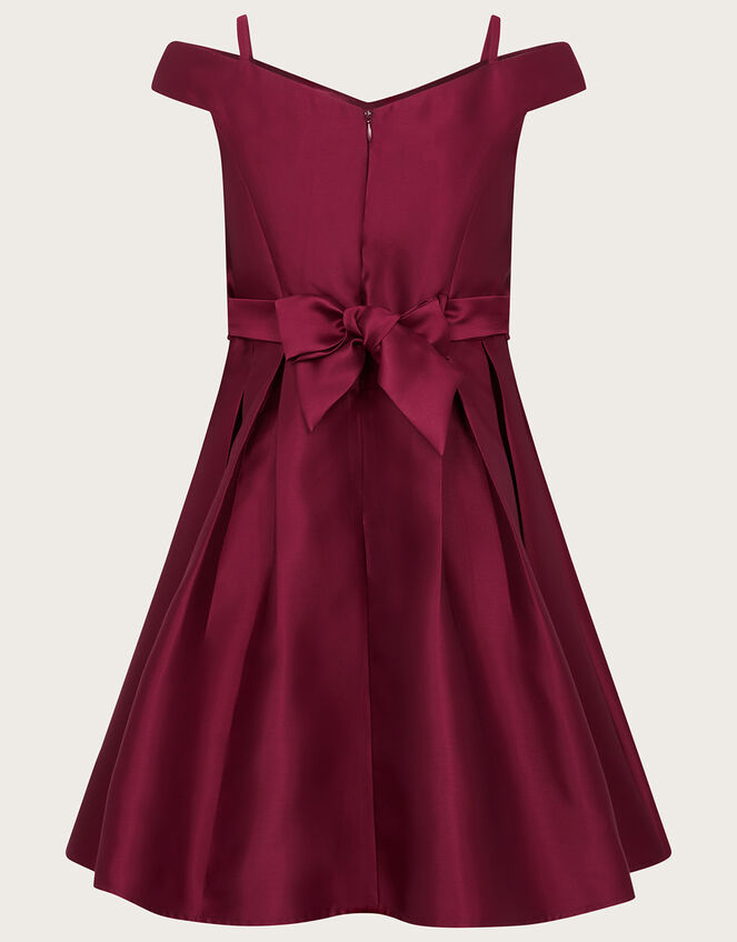 Bardot Duchess Twill Prom Dress, Red (RED), large