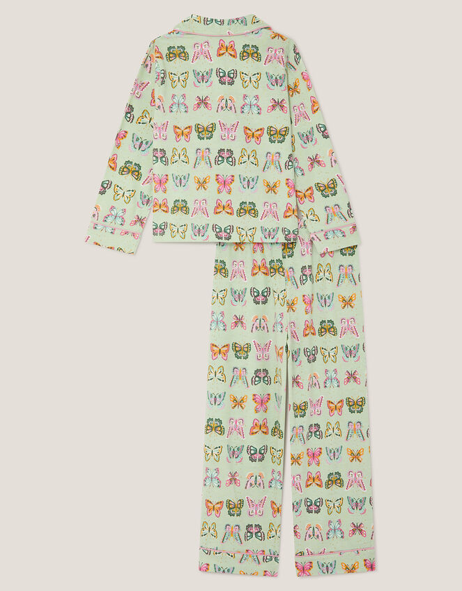 Butterfly Print Long Pyjamas Set, Teal (TEAL), large