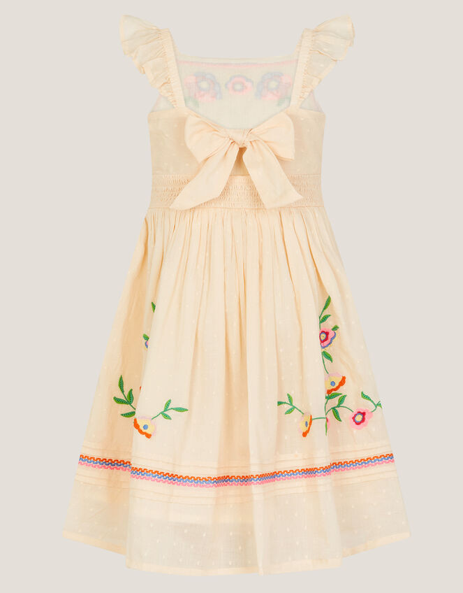 Floral Embroidered Sundress, Cream (CREAM), large