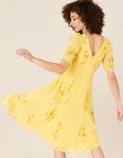 ARTISAN Lilah Floral Embellished Dress, Yellow (YELLOW), large