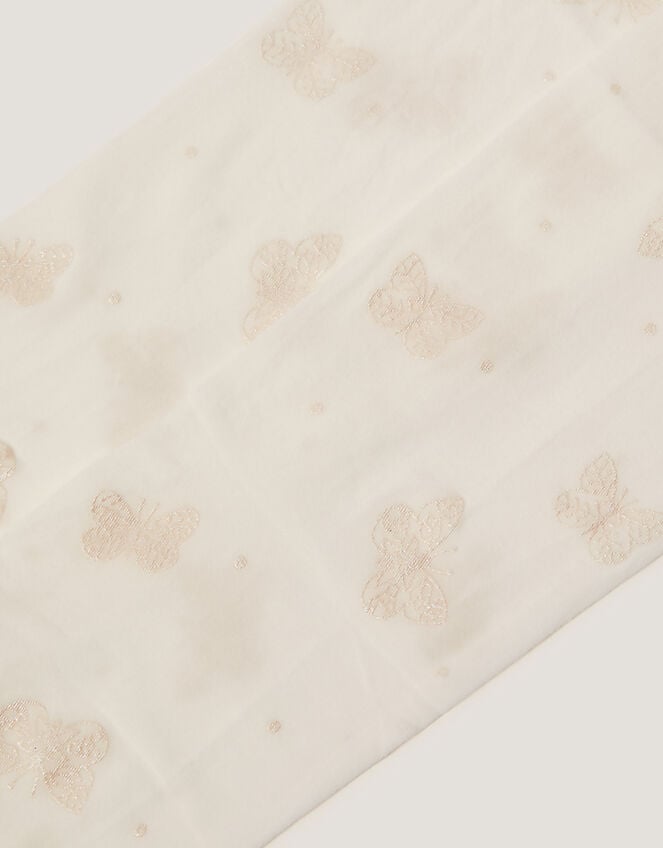 2-Pack 20 Denier Polka Dot Butterfly Tights, White (WHITE), large