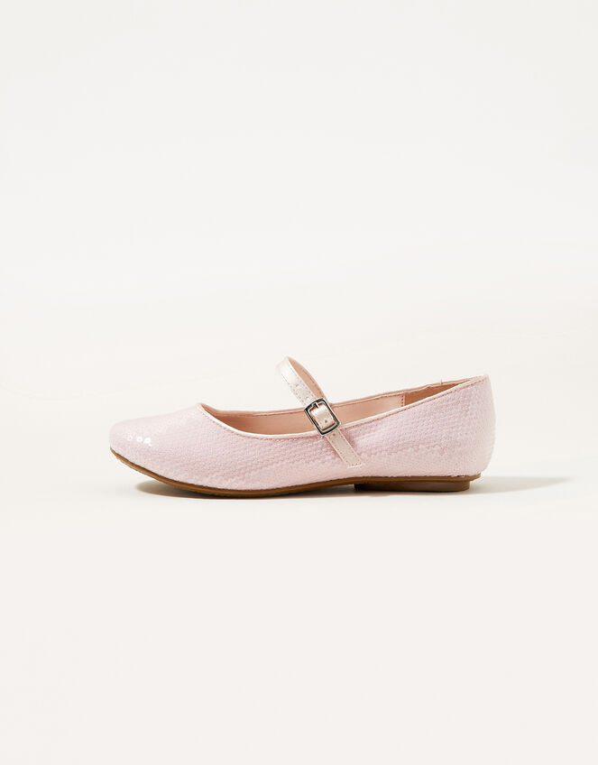Sequin Ballerina Shoes, Pink (PALE PINK), large