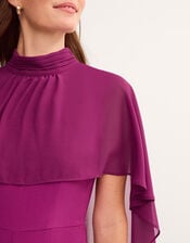 Valerie Cape Wide Leg Jumpsuit, Purple (PURPLE), large