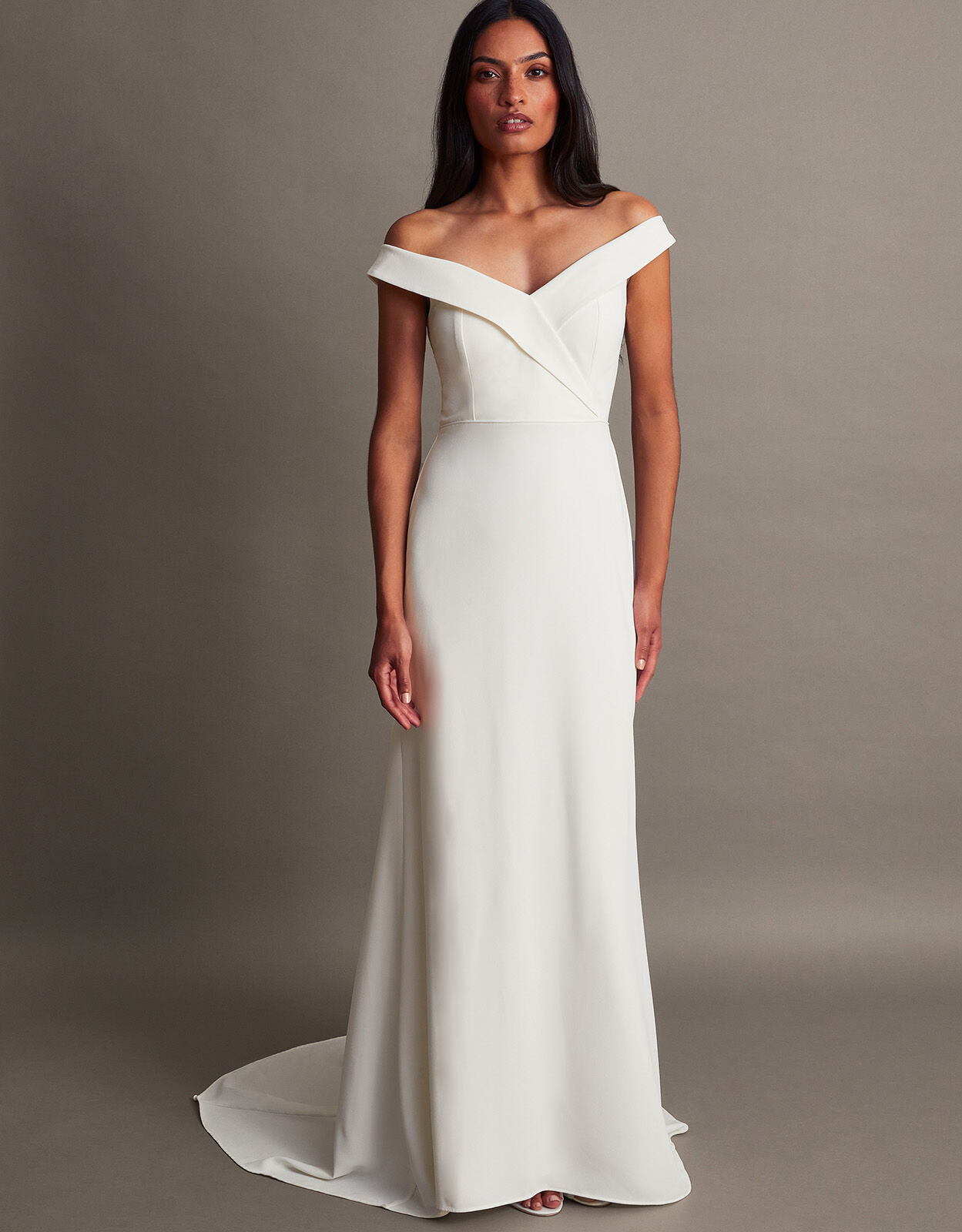 Ivory bardot wedding dress sales