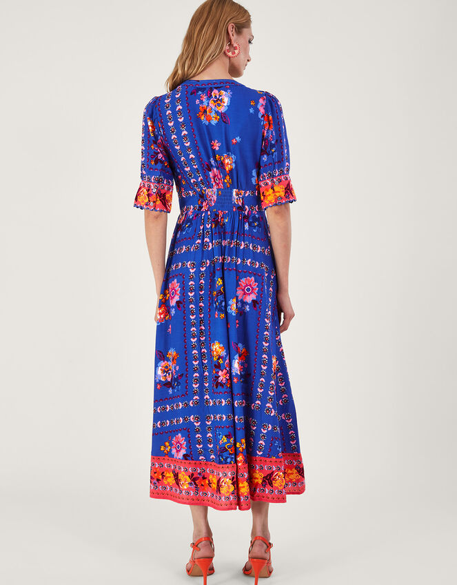 Scarf Print Dress in LENZING™ ECOVERO™, Blue (BLUE), large