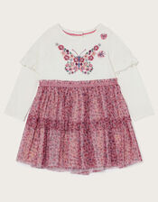Baby Ditsy Disco Butterfly Skirt Dress, Pink (PINK), large