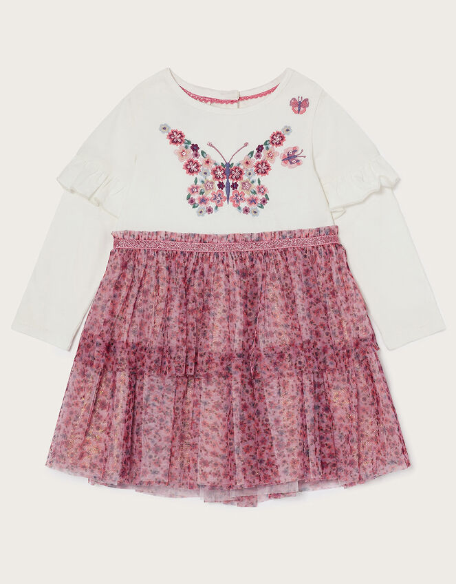 Baby Ditsy Disco Butterfly Skirt Dress, Pink (PINK), large