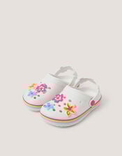 Tropical Flower Clogs, White (WHITE), large