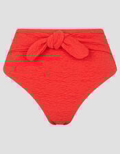 Kyla Tie Front High Waisted Bikini Bottom, Pink (PINK), large