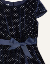 Nora Studded Velvet Playsuit, Blue (NAVY), large