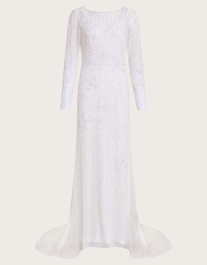 Alexa Beaded Bridal Dress, Ivory (IVORY), large
