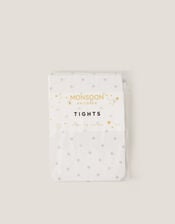 Glitter Spot Tights, Silver (SILVER), large